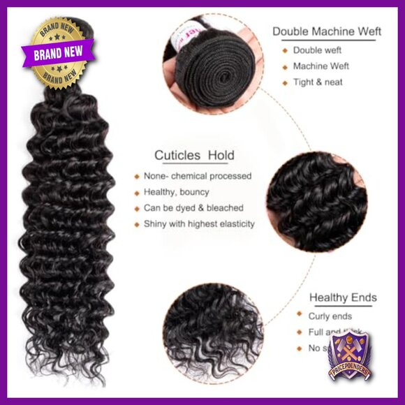 Deep Wave Human Hair Extensions 14-18 Inch 100% Unprocessed Brazilian Virgin